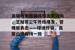 爱游戏体育-关键时刻德国杯传出新动向，芝加哥公牛外线爆发，管理层表态——球迷炸锅，高层口径保持一致的简单介绍